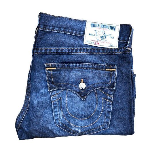 True Religion Jeans Size 42 SLIM Blue - Picture 6 of 7